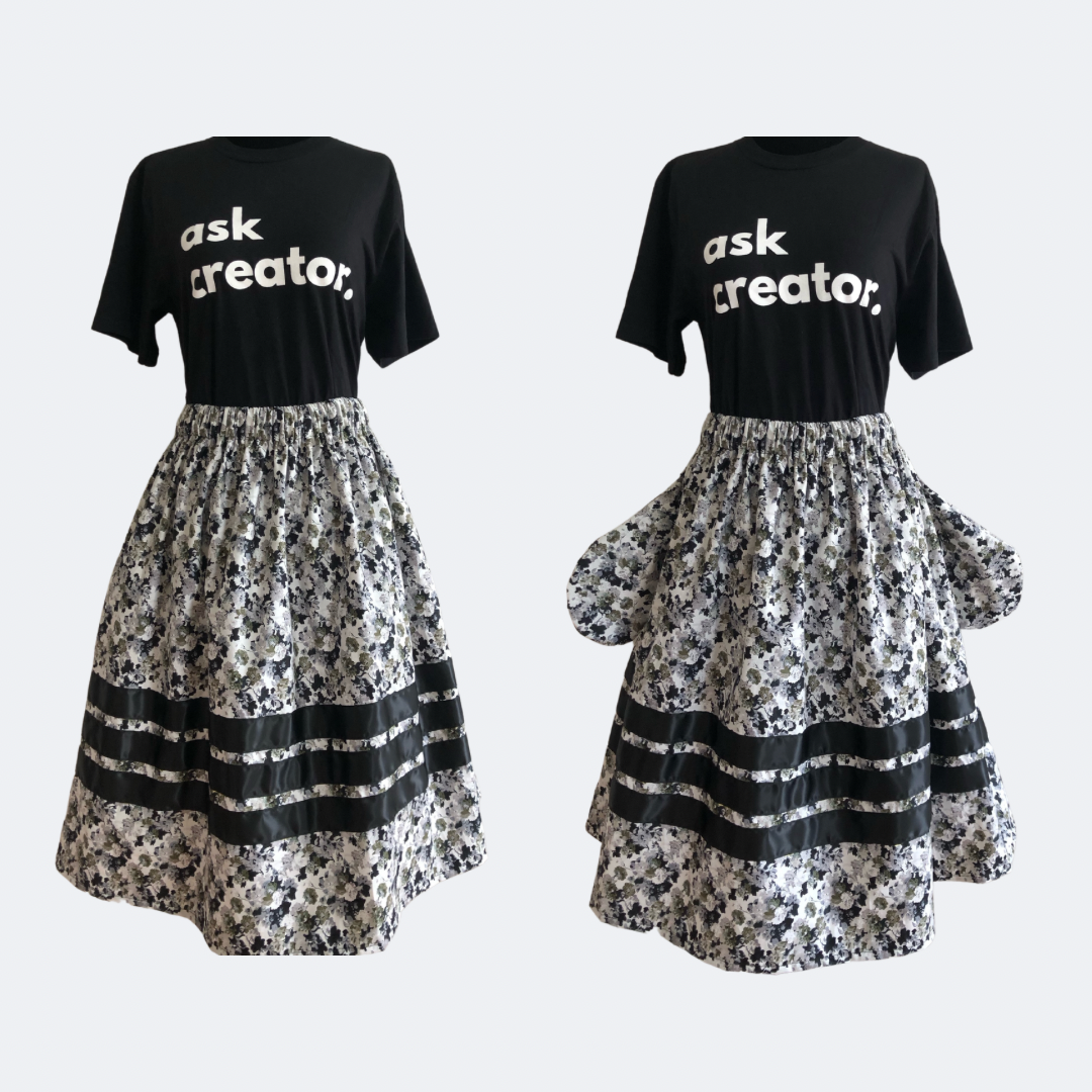 Black and clearance white ribbon skirt