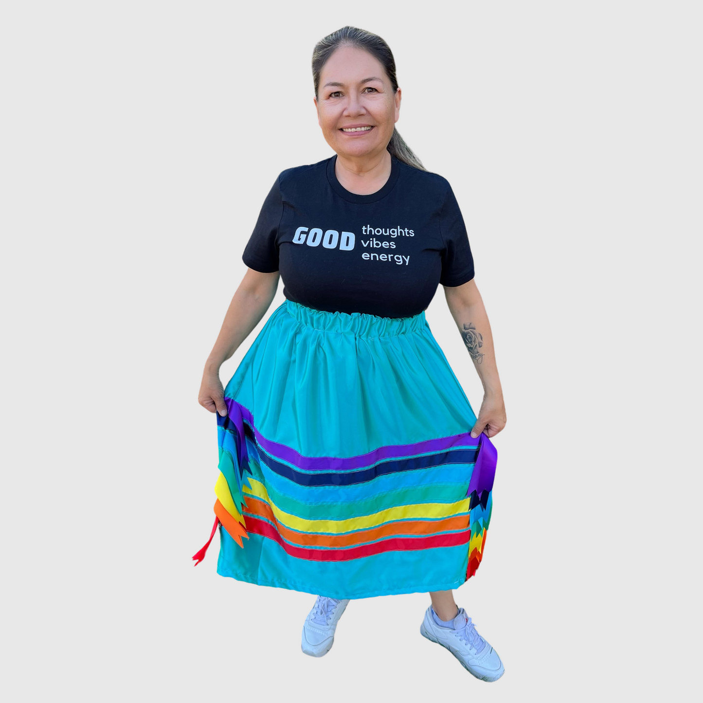 7 Grandfather Teachings Water Collection Ribbon Skirt