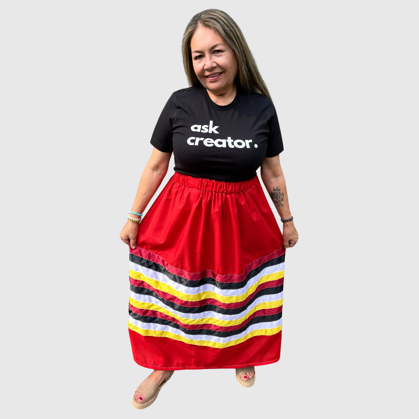 Red Medicine Wheel Ribbon Skirt