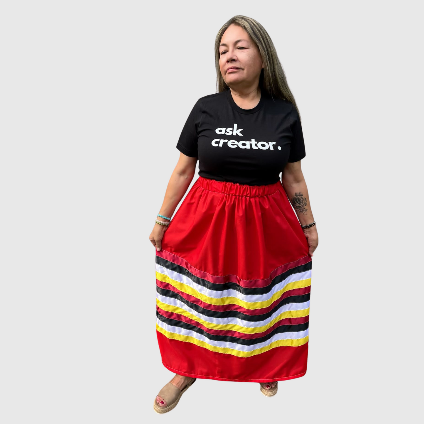 Red Medicine Wheel Ribbon Skirt